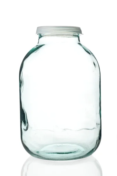 Glass jar on white background Stock Photo