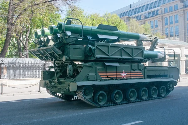 MOSCOW, RUSSIA - MAY 7, 2015: Anti-aircraft missile system Buk-M Royalty Free Stock Photos