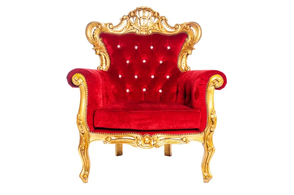 Red luxury armchair isolated on white background — Stock Photo, Image