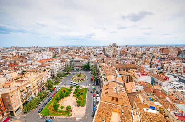 Bekijk hierboven van de Plaza de la Reina. Valencia, Spanje — Stockfoto