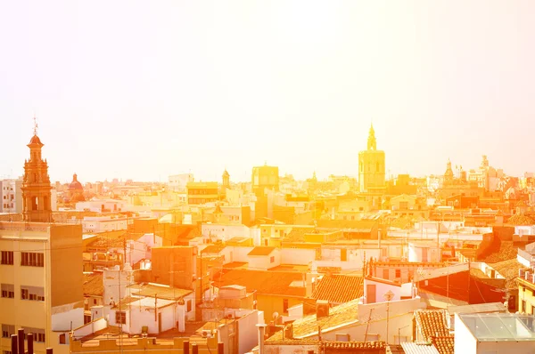 Vista sobre Valencia, Espanha ao pôr do sol — Fotografia de Stock