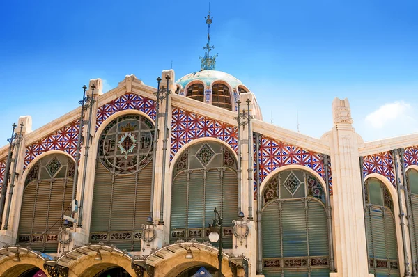 Hall för Central marknaden i Valencia, Spanien. En av de äldsta euro Royaltyfria Stockfoton