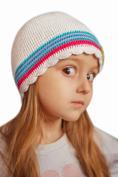 Dívka v pletené čepici — Stock fotografie