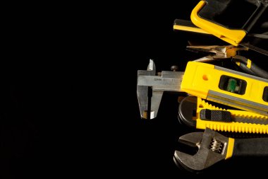 İzole edilmiş siyah bir sırtüstü ustası için araçlar