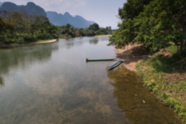 bulanık görüntü tekne demirlemiş. yumuşak bir görünüm