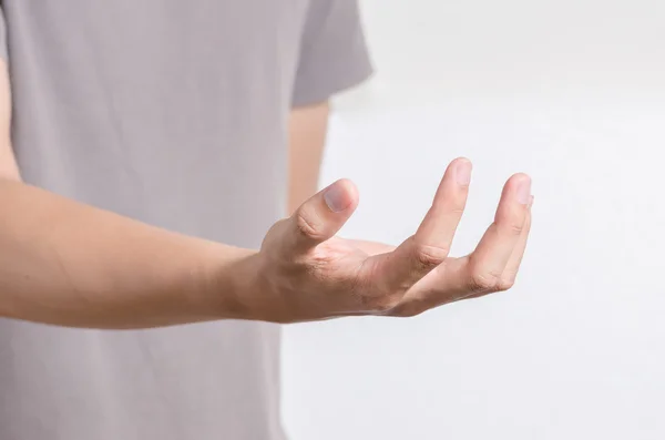 L'uomo offre la mano e non tiene nulla — Foto Stock