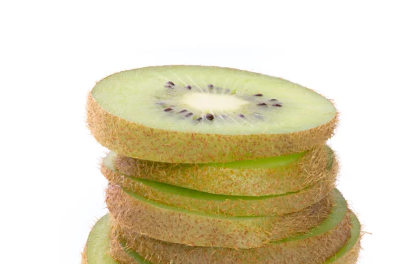 Kiwi fruit sliced segments on white background — Stock Photo, Image