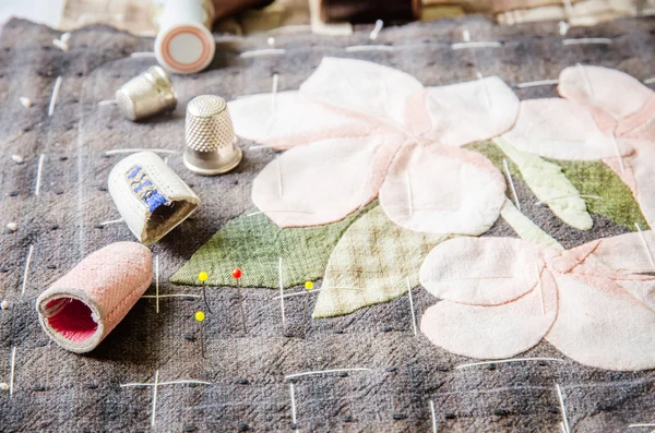 Skräddarsy Hobby tillbehör. Sömnad Craft Kit, quiltning — Stockfoto