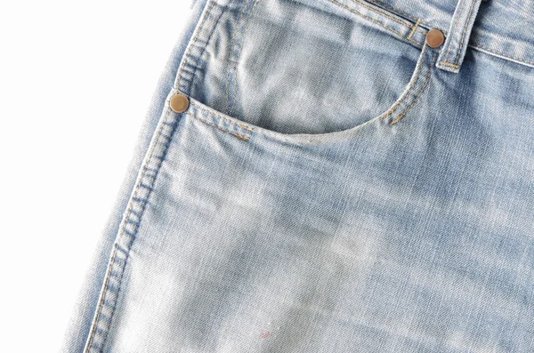 Worn blue denim jeans texture — Stock Photo, Image