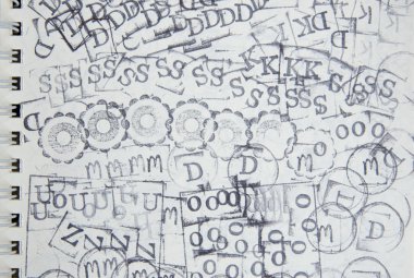 Lastik damgası simgesi boş kağıt üzerinde dizi