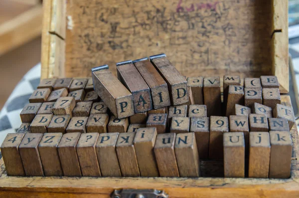 Alphabets stamp in the box. — Stock Photo, Image