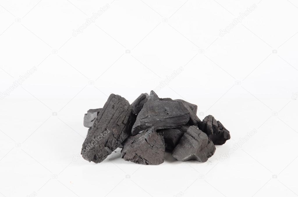 pile black coal isolated