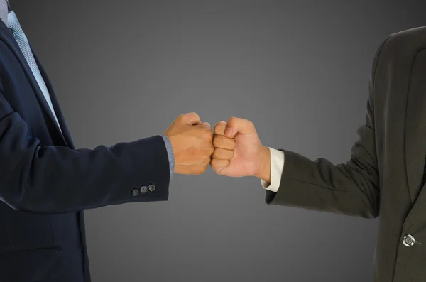 Two businessmen greeting with a fist bump isolated — Stock Photo, Image