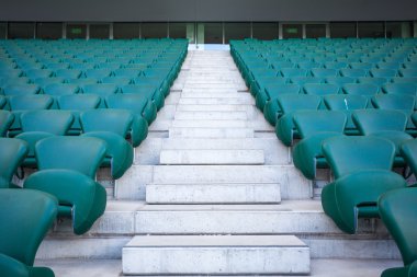 Yeşil plastik koltuk modern Stadyumu'nda