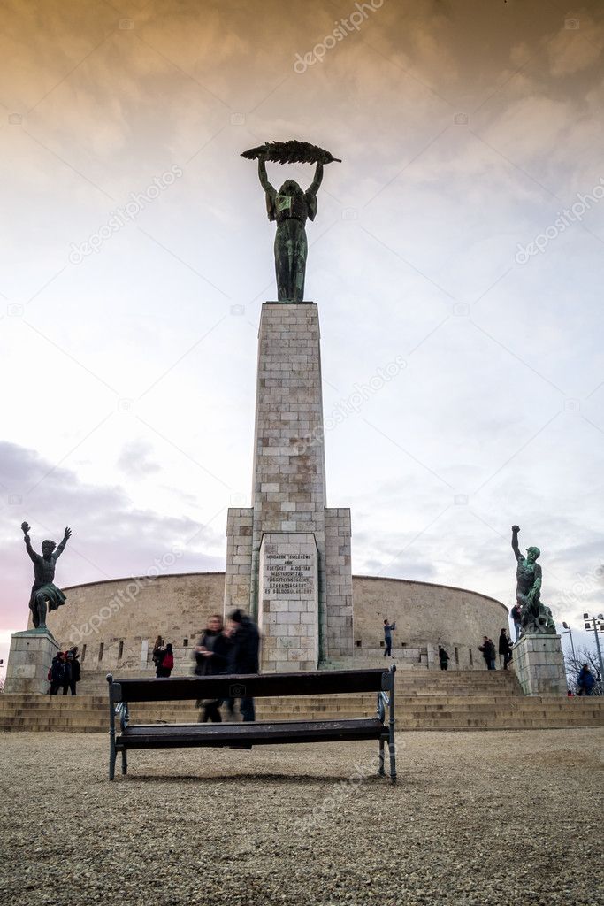 Liberty statue on Gellert Hill in Budapest, Hungary