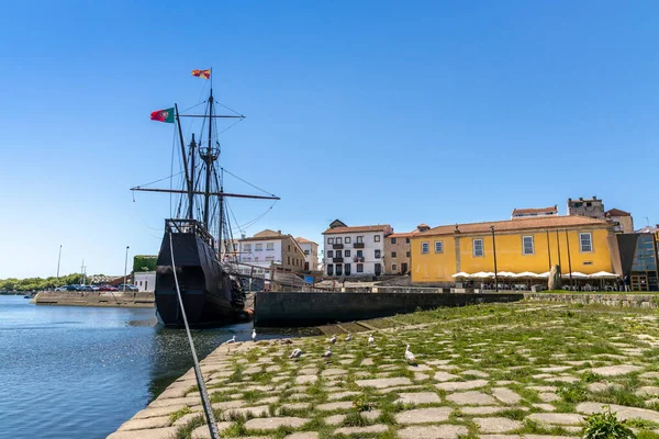 The historic ship docked in Vila do Conde, Porto district, North Region, Portugal