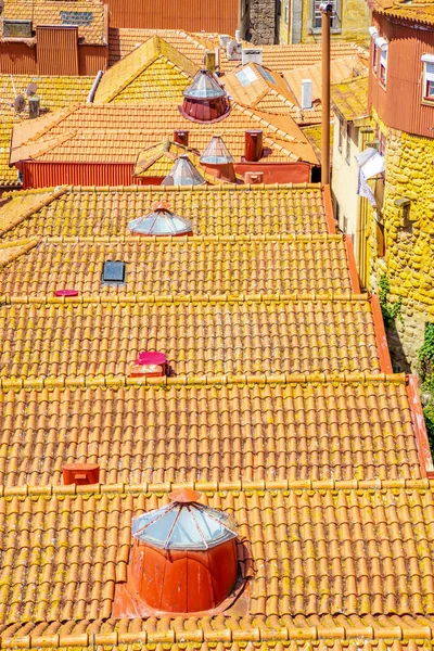 Unique Skylight Orange Tiled Roofs Typical City Porto North Portugal — Stock Photo, Image