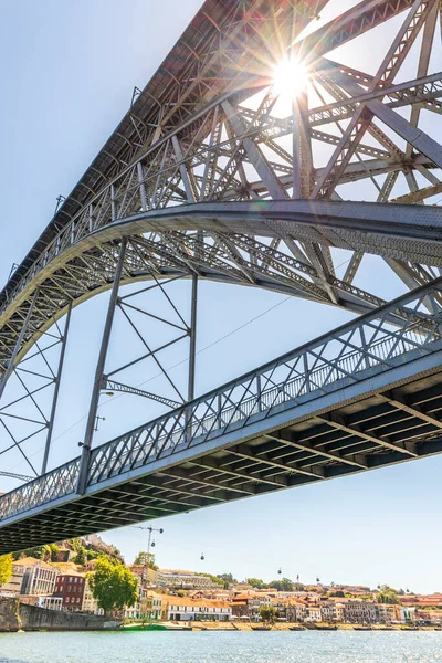 Belo Ferro Dom Luis Ponte Sobre Rio Douro Porto Portugal — Fotografia de Stock