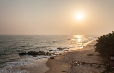 Günbatımı Cape Coast Beach, Gana