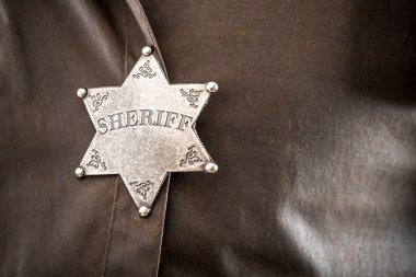 Close up of sheriff badge clipart