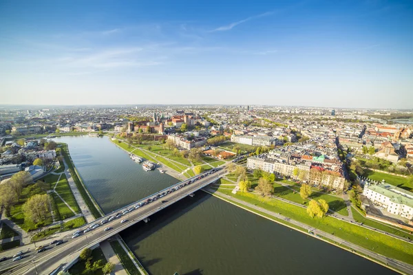 Panorama z pięknego Krakowa, Europa — Zdjęcie stockowe