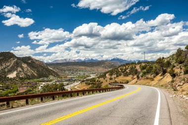 Highway leading to mountainous region of Durango clipart