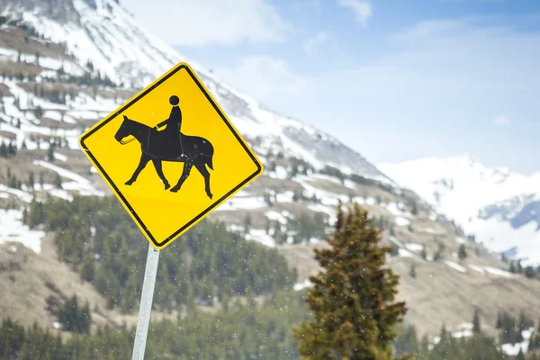 Horse Riders Road Sign — Stok fotoğraf