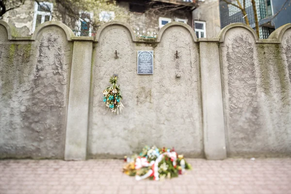 Getto żydowskie ściany, Kraków, Polska — Zdjęcie stockowe
