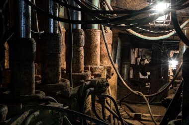 Gerçek Yeraltı maden ekipmanları.