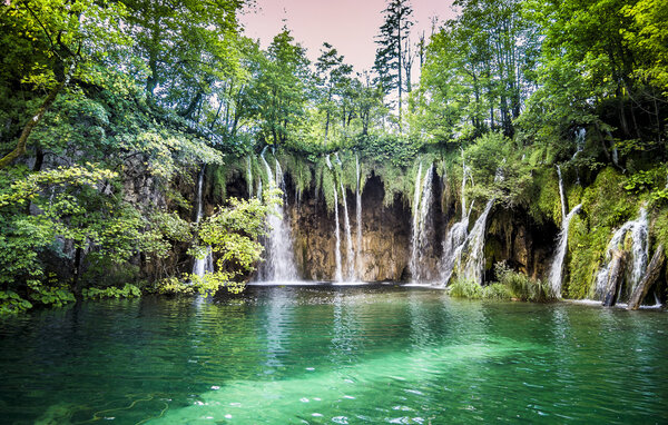 Waterfalls in Plitvice Lakes National Park, Croatia