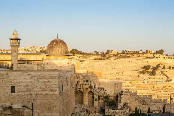 Al Aqsa mosque and Mount of Olives, Jerusalem — Stock Photo, Image
