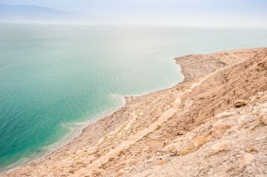 Dead sea coast alacakaranlıkta, İsrail