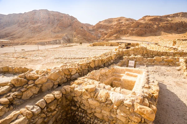 Qumran, wo die Schriftrollen des Toten Meeres gefunden wurden — Stockfoto