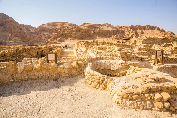 Qumran, donde se encontraron los pergaminos del mar muerto —  Fotos de Stock