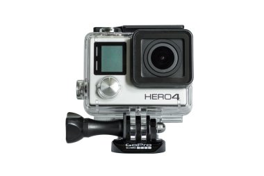 GoPro Hero 4 siyah beyaz arka plan üzerinde izole Edition