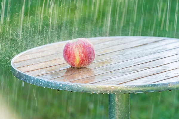 Summer rain and apple. — Stock Photo, Image