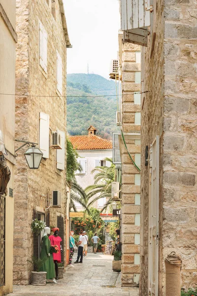 Budva Montenegro Agosto 2017 Old Town Street Budva Primera Mención — Foto de Stock