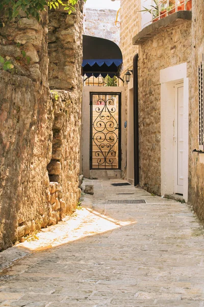 Old Town Street Budva Montenegro Eerste Vermelding Van Deze Stad — Stockfoto