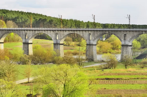 Railway bridge over the river — Stock Photo, Image