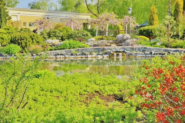 Détail d'un beau lac dans le parc — Photo