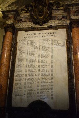 İtalya, Roma 'daki Aziz Peter Bazilikası' nın içinde.