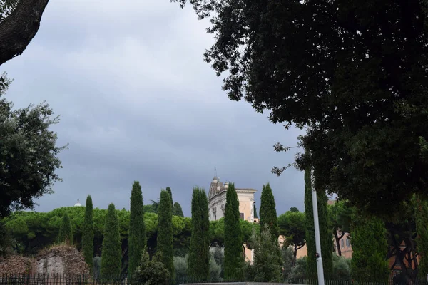 Circus Maximus Και Chiesa Dei Santi Andrea Gregorio Monte Celio — Φωτογραφία Αρχείου