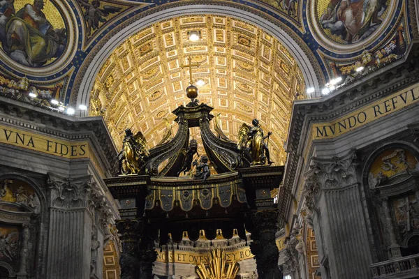 Dentro Basílica San Pedro Ciudad Roma Italia — Foto de Stock