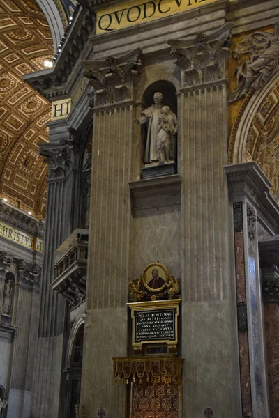 Dentro Basílica San Pedro Ciudad Roma Italia — Foto de Stock