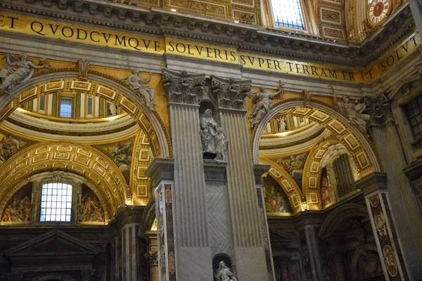 Dentro Basílica San Pedro Ciudad Roma Italia — Foto de Stock