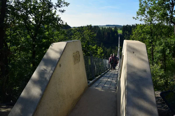 Geierlay Suspension Bridge Western Germany — Stock Photo, Image