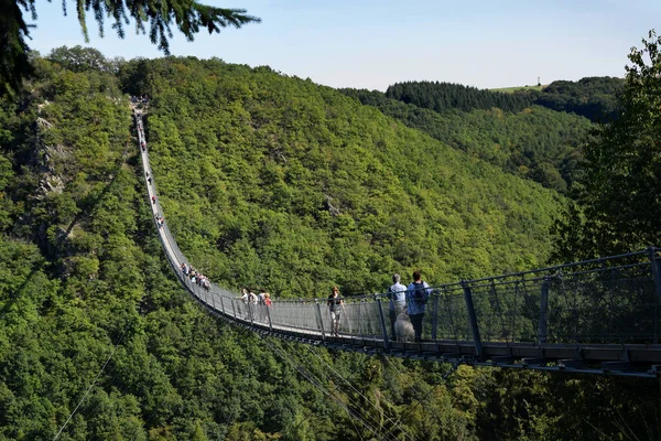 Geierlay Felfüggesztő Híd Nyugat Németországban — Stock Fotó