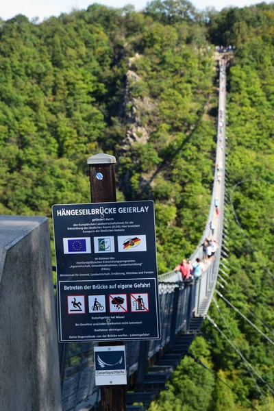 Geierlay Hängebrücke Westdeutschland — Stockfoto