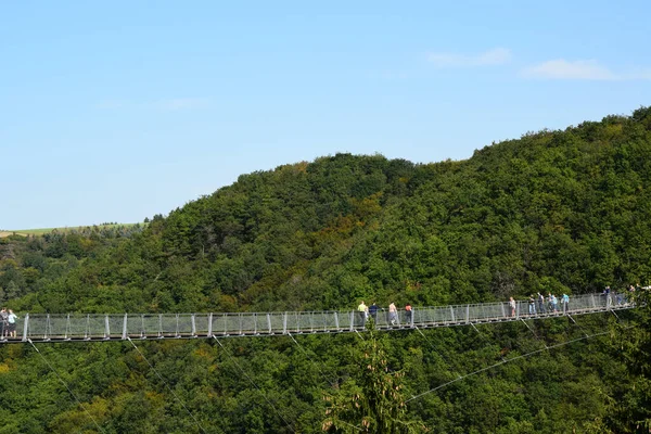 Geierlay Pont Suspendu Dans Ouest Allemagne — Photo