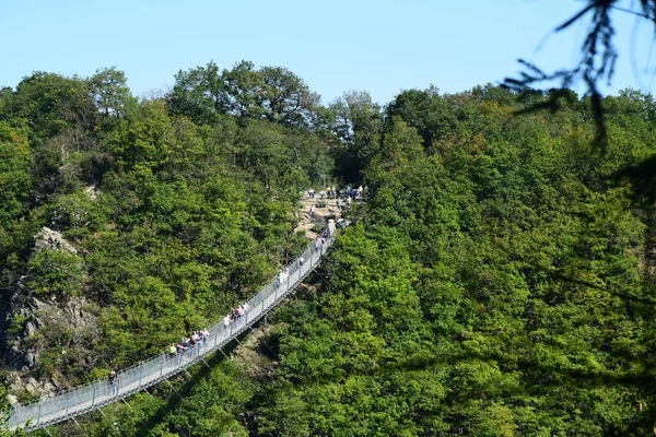 Geierlay Ponte Suspensão Oeste Alemanha — Fotografia de Stock